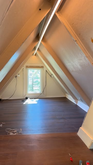 Attic electrical work with wires during troubleshooting