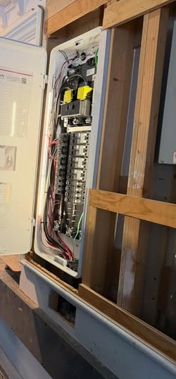 Open SPAN panel install on a Tahoe job site