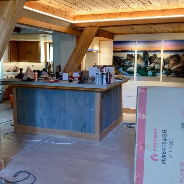 Custom linear LED accent lighting in a Tahoe home renovation
